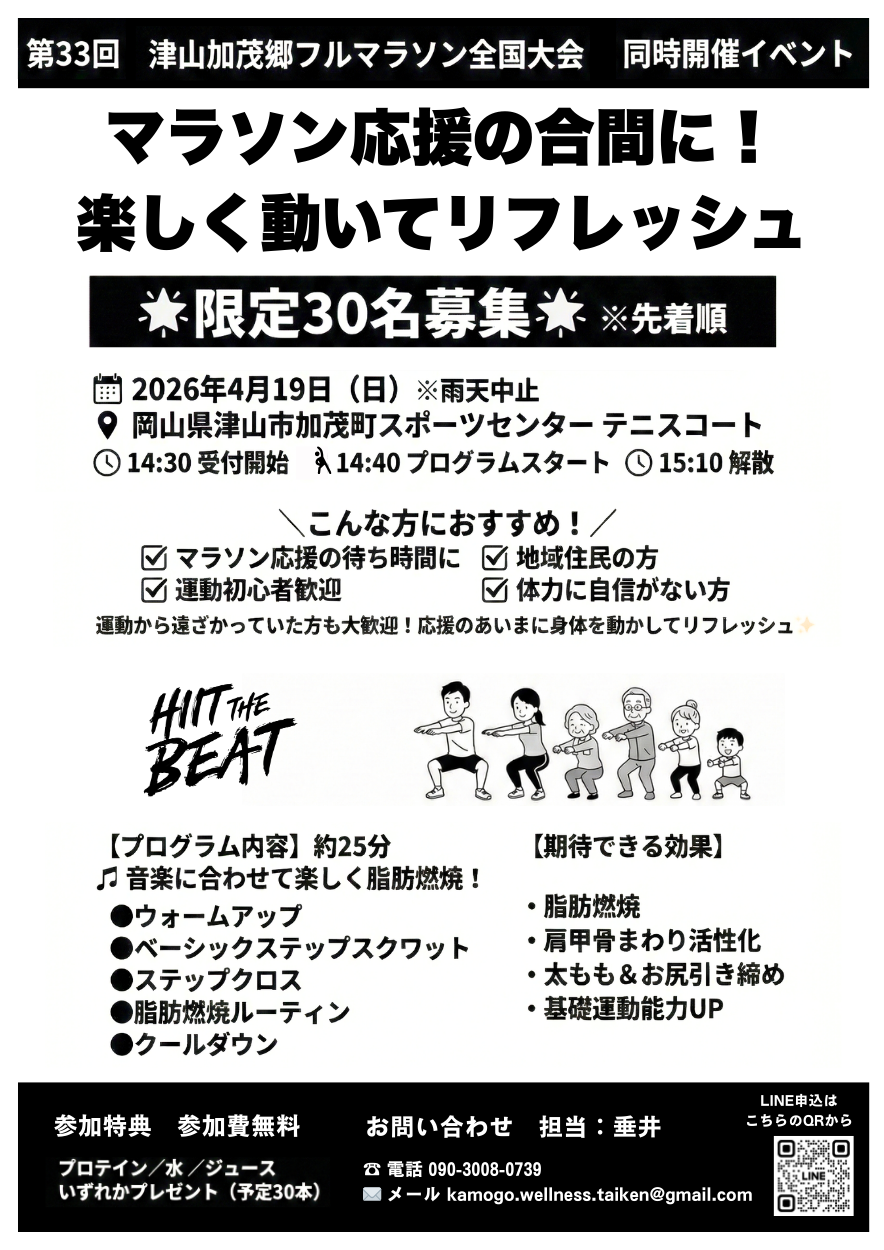 加茂郷フルマラソン HIIT THE BEAT体験